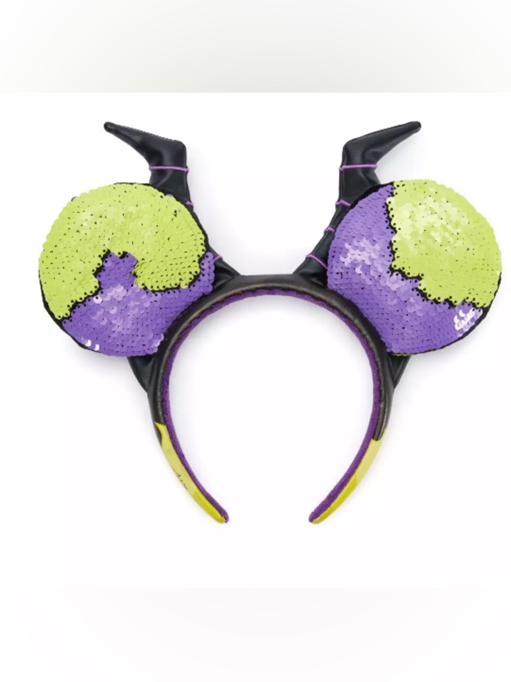 Disney Sequin Horn Mouse Ears Headband in Purple and Lime